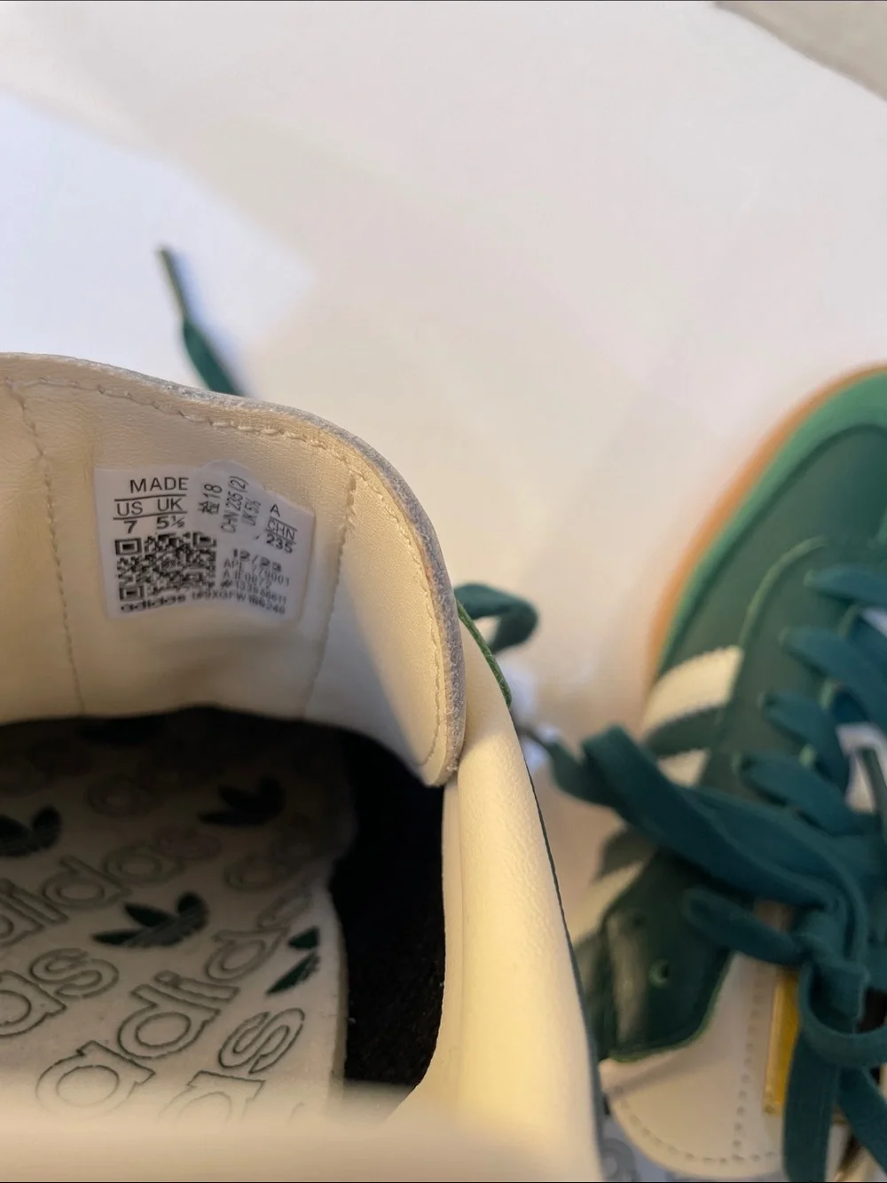 adidas Green and White Samba Sneakers